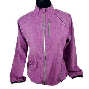 Reebok Track Jacket Womens Size Medium Purple Full Zip Mock Turtleneck Athletic